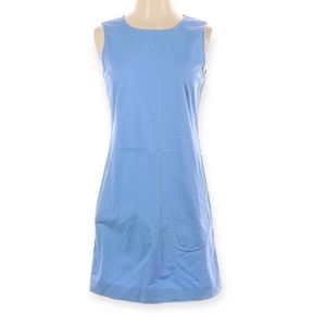 ISLAND COMPANY Pastel Blue 100% Cotton Shift Dress MEDIUM Pockets Casual
